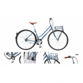 Велосипед Urban Classic F(Al 6061 колесо700с пер/зад покр35C 3 планетар. скорости  тормаза:U-Brake,зад ножной  ремен. передача рост до 175см  голубой) Forsage FB28004 25742