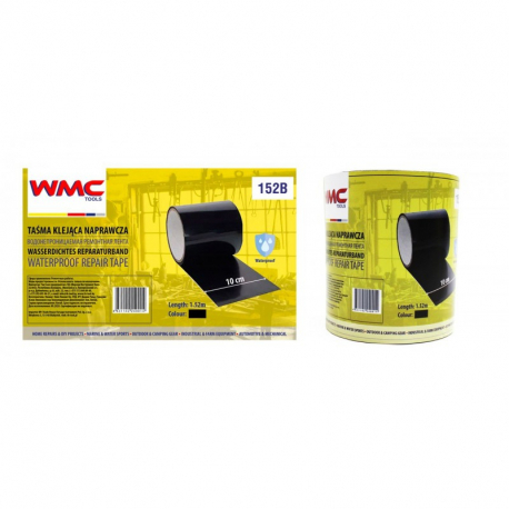 Лента водонепроницаемая ремонтная ПВХ 10смх1.52м (черная) WMC TOOLS 152B 48248
