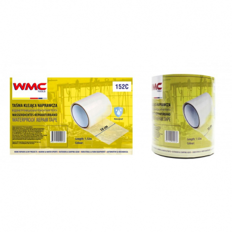 Лента водонепроницаемая ремонтная ПВХ 10смх1.52м (прозрачная) WMC TOOLS 152C 48250