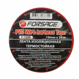 Лента изоляционная термостойкая 105°C  19мм x 20м (красная) Forsage F-150R 17263