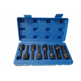 Набор головок-бит 6-гранных ударных 8 предметов ,1/2"(H5, H6, H8, H10, H12, H14, H17, H19), в кейсе FORCEKRAFT FK-4087MPB 27087