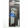 Набор ключей TORX Г-образных длинных 9 предметов  (Т10, Т15, Т20, Т25, Т27, Т30, Т40, Т45, Т50)в пластиковом держателе Forsage F-5098L 6535