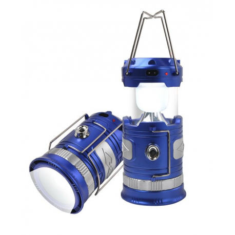 Фонарь трансформер  светодиодный аккумуляторный Blue (1 LED+6 LED, зарядка 220V + солнечная батарея) Forsage F-RF-D017(blue) 14955