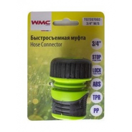 Соединитель ''быстроразъем-шланг''с автостопом 3/4", на блистере WMC TOOLS TG7207002-3/4" W/S 49905