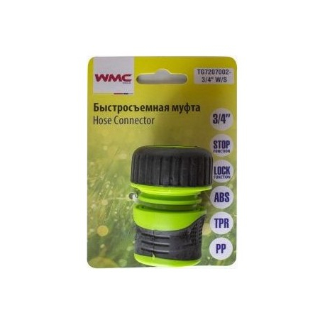Соединитель ''быстроразъем-шланг''с автостопом 3/4", на блистере WMC TOOLS TG7207002-3/4" W/S 49905