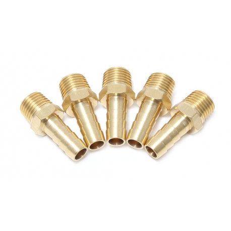 Штуцер пневматический наруж. резьба  1/4"- "елочка" 12мм, к-т 5шт. Forsage F-MH04/08K 26089